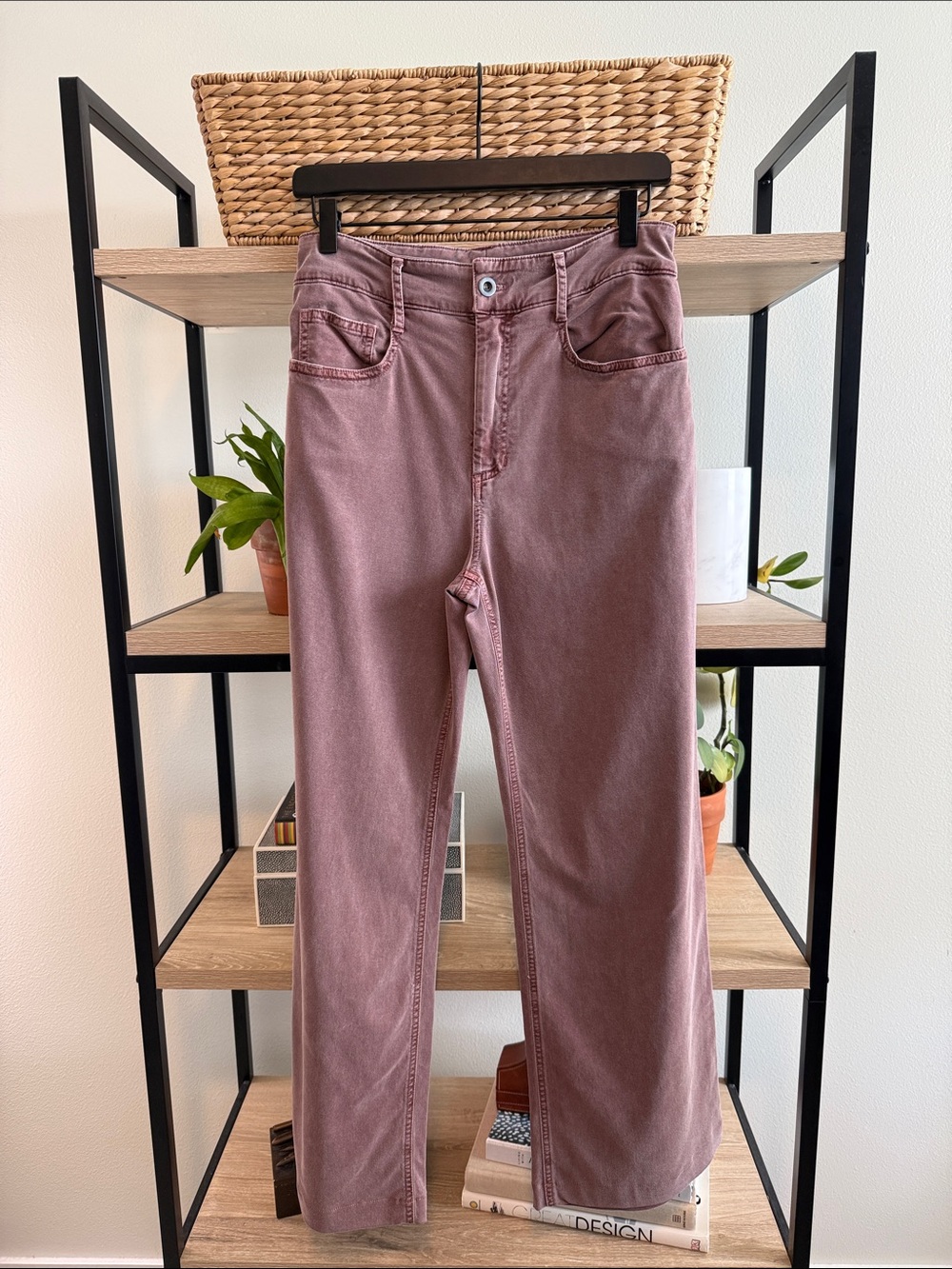 Bella Dahl High-Rise Y2K Vintage Washed Purple Made in USA Wide Leg Jean Pant 27